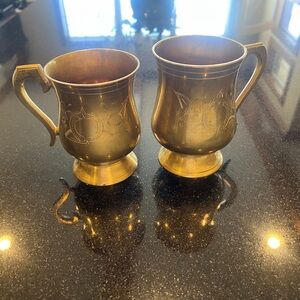 Elegant Brass Goblet Set